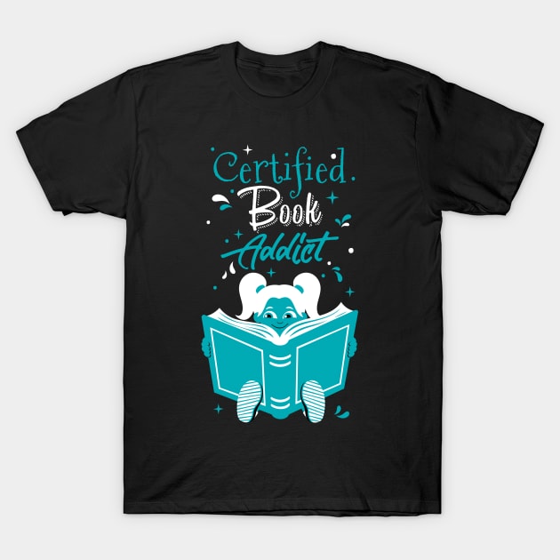 Book Addict Girl T-Shirt by Malchev